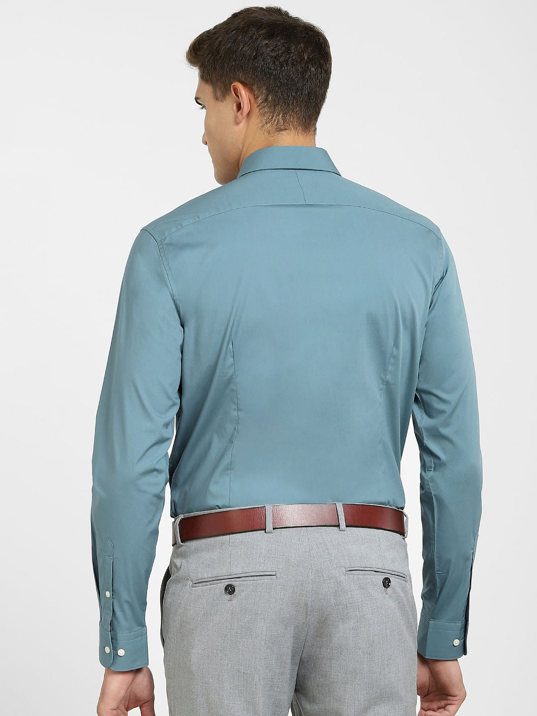 Teal Blue Formal Full Sleeves Shirt