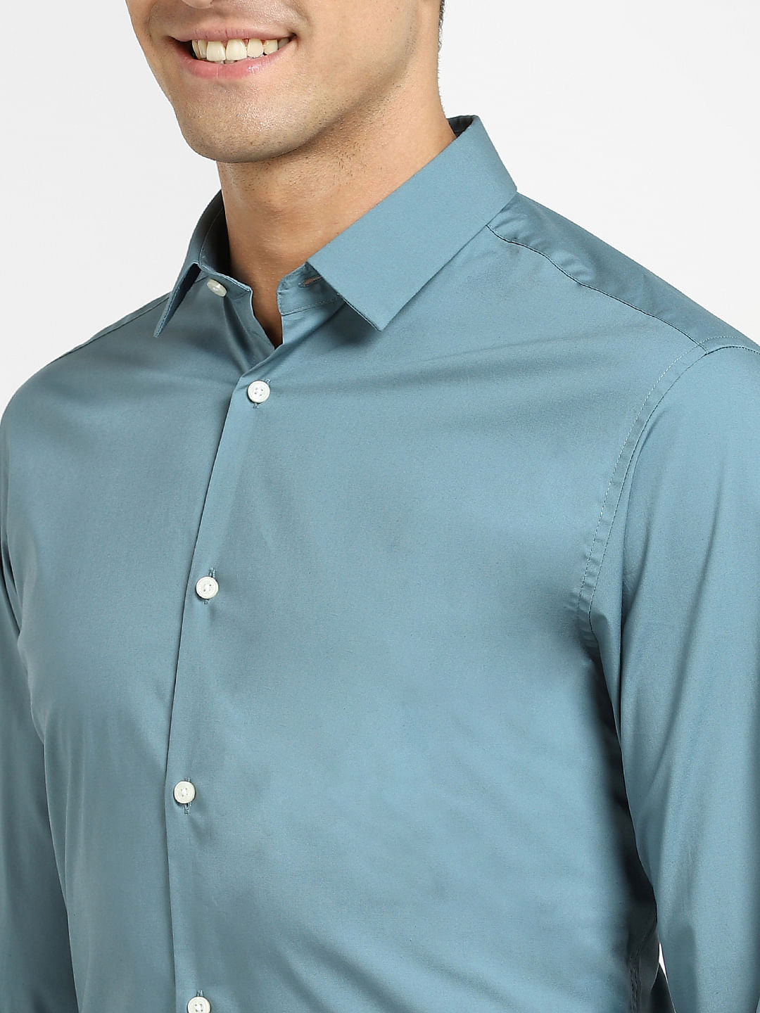 Teal Blue Formal Full Sleeves Shirt