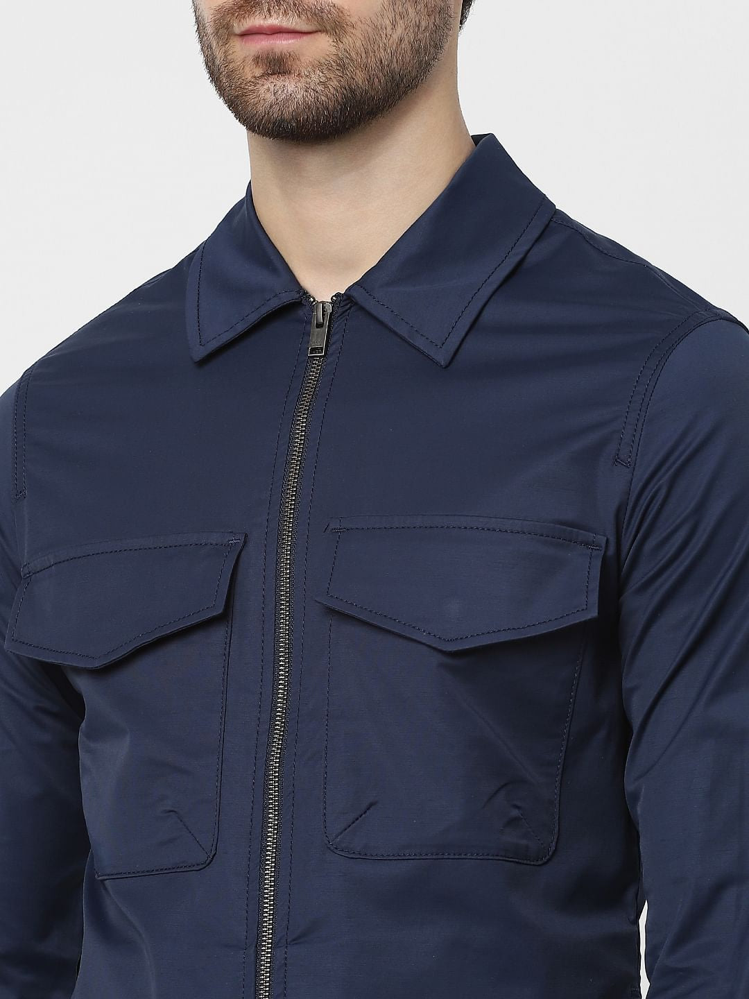 Navy Blue Casual Jacket