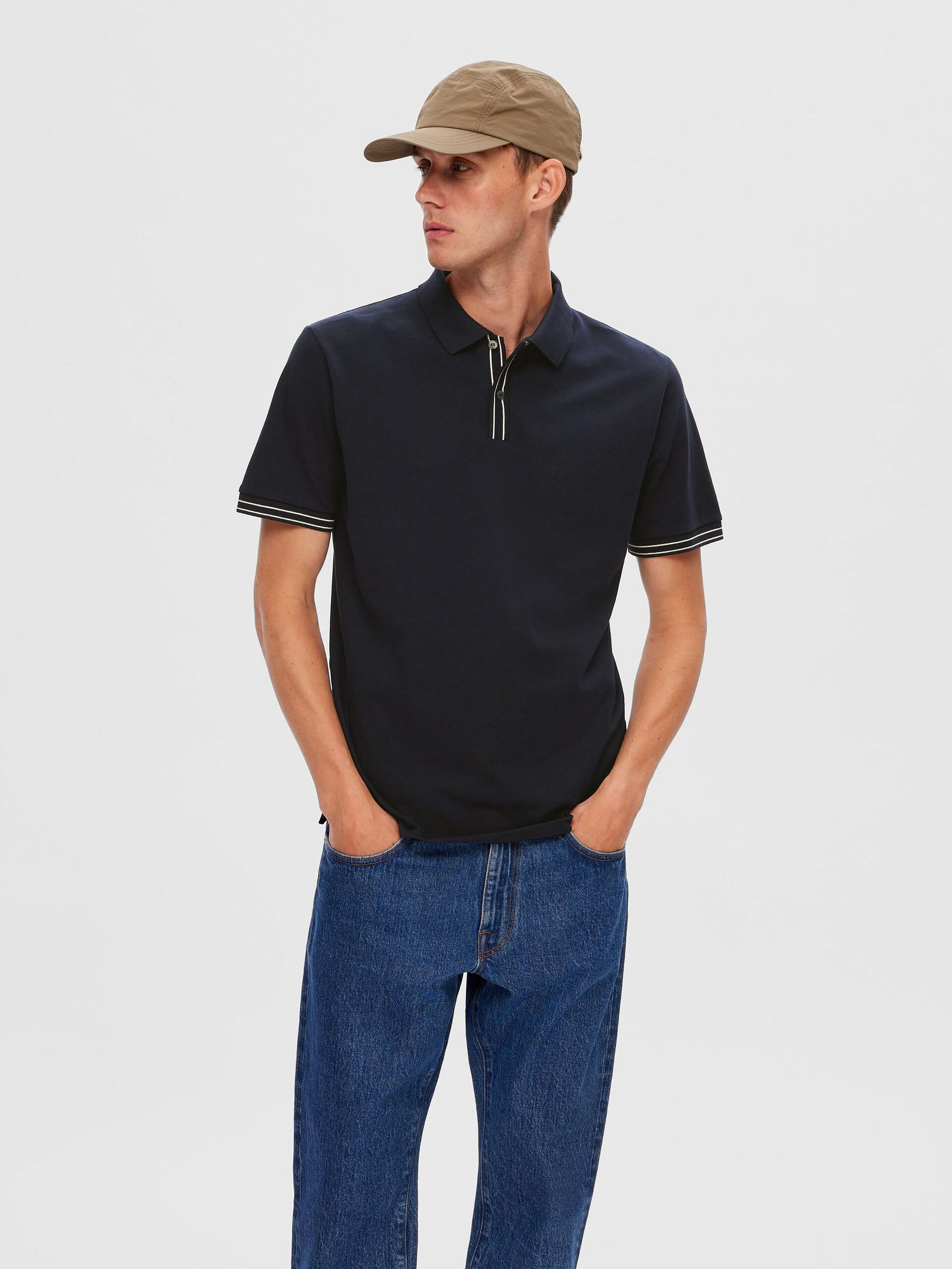 Dark Blue Piqu   Polo T-shirt
