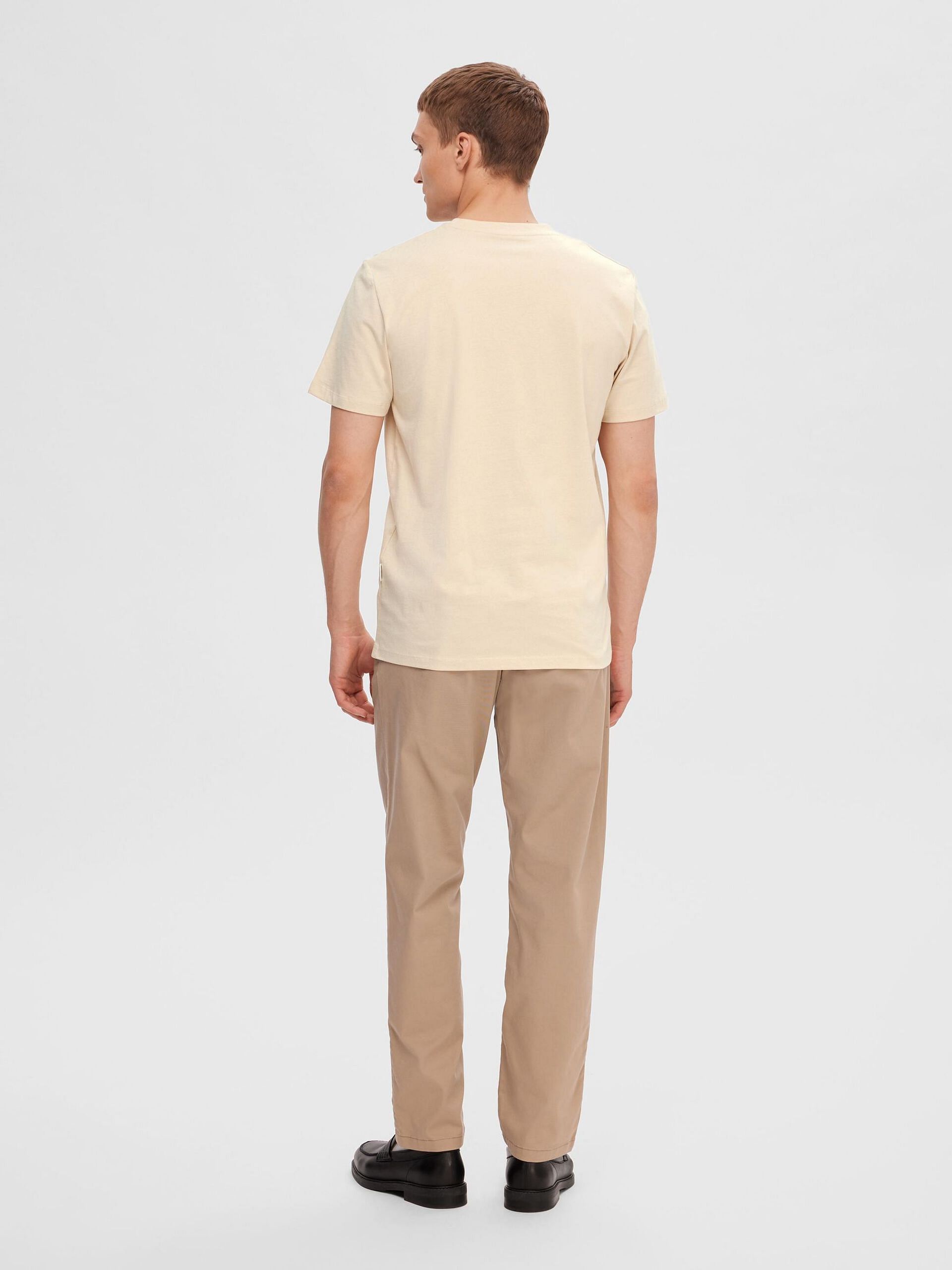 Beige Embroidered Print T-shirt