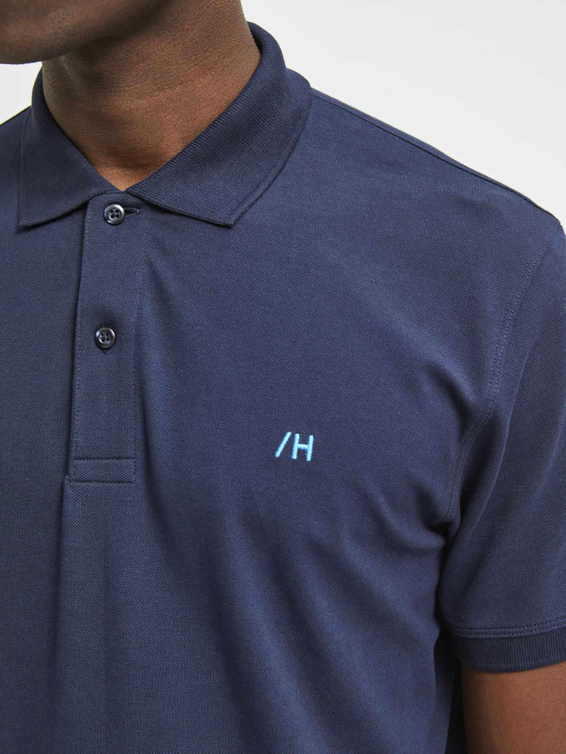 Blue Polo Neck T-Shirt