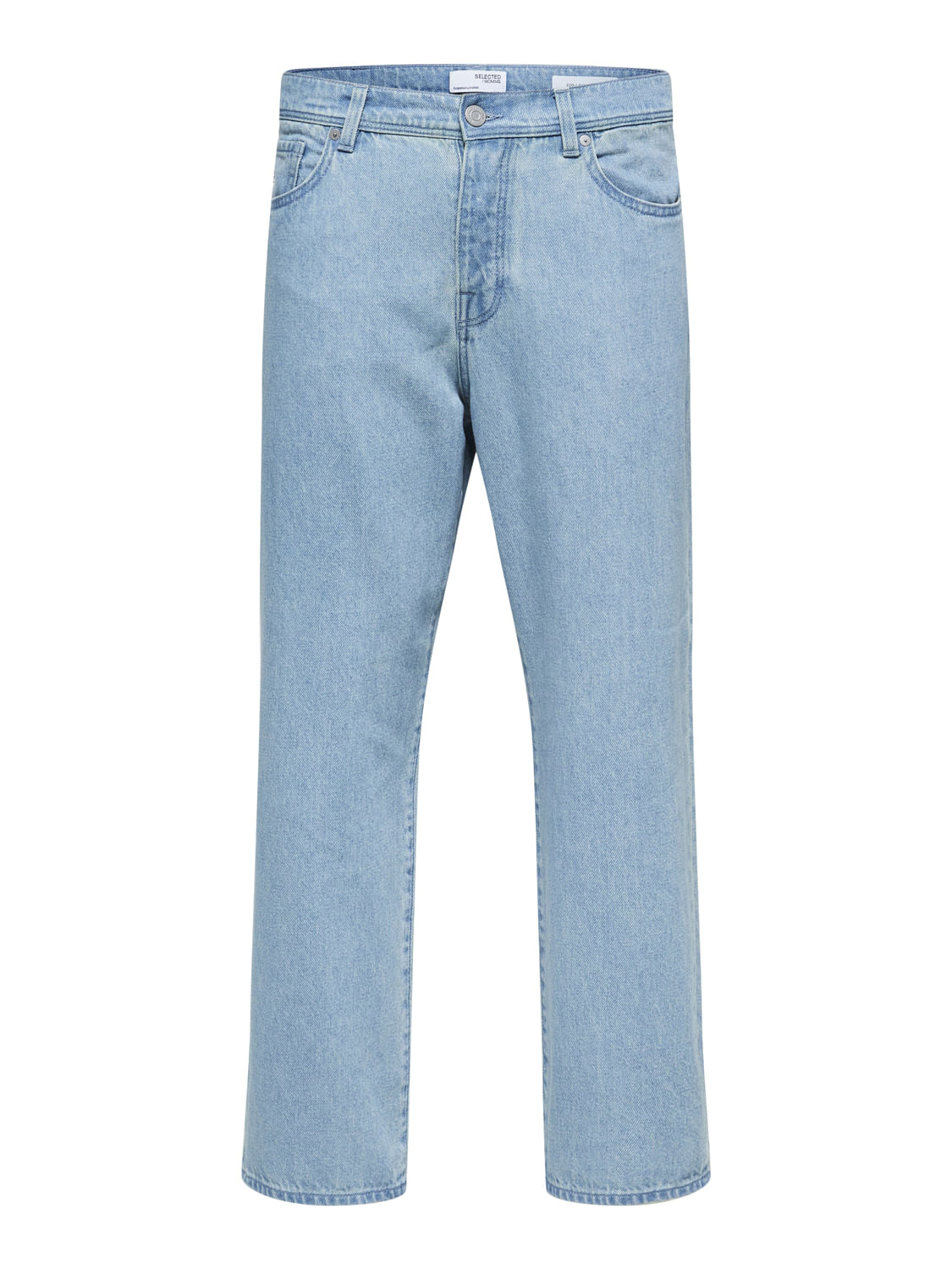 Light Blue Mid Rise Relaxed Jeans