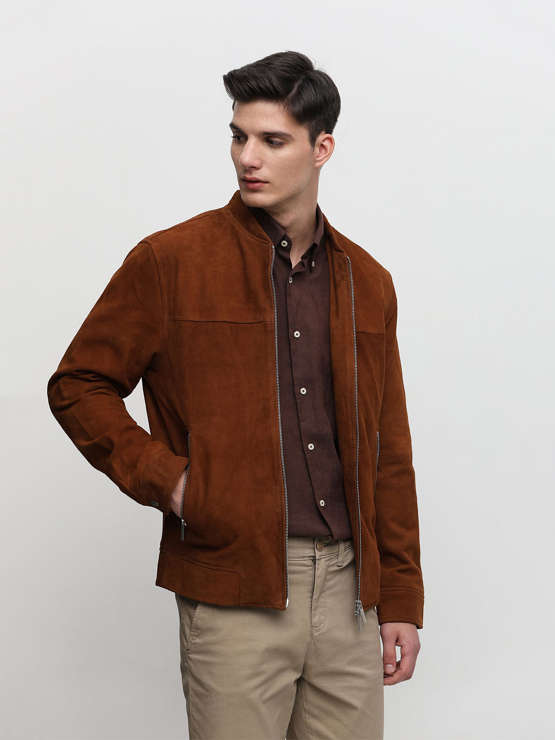 Brown Linen Full Sleeves Shirt