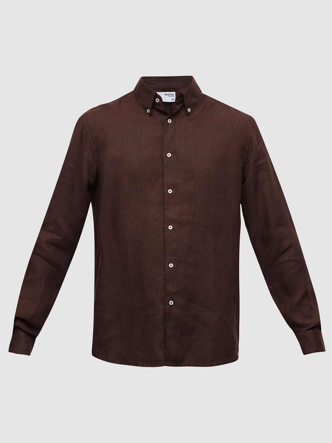 Brown Linen Full Sleeves Shirt