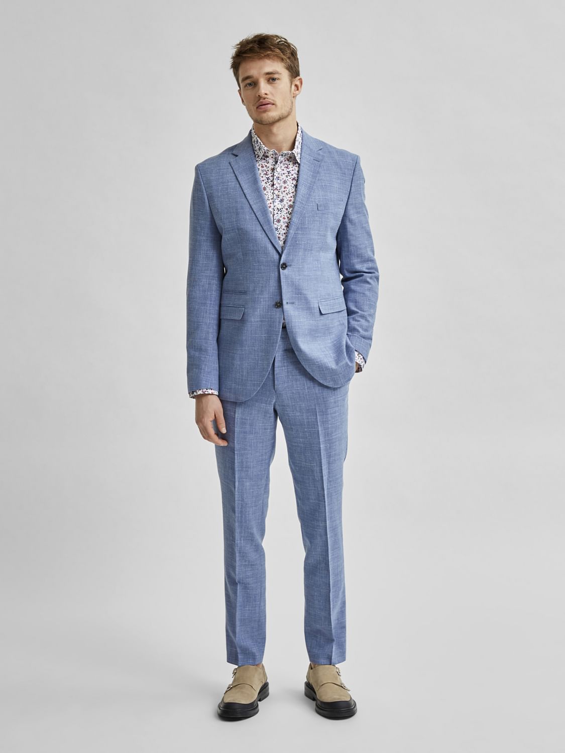 Light Blue Slim Fit Suit Blazer