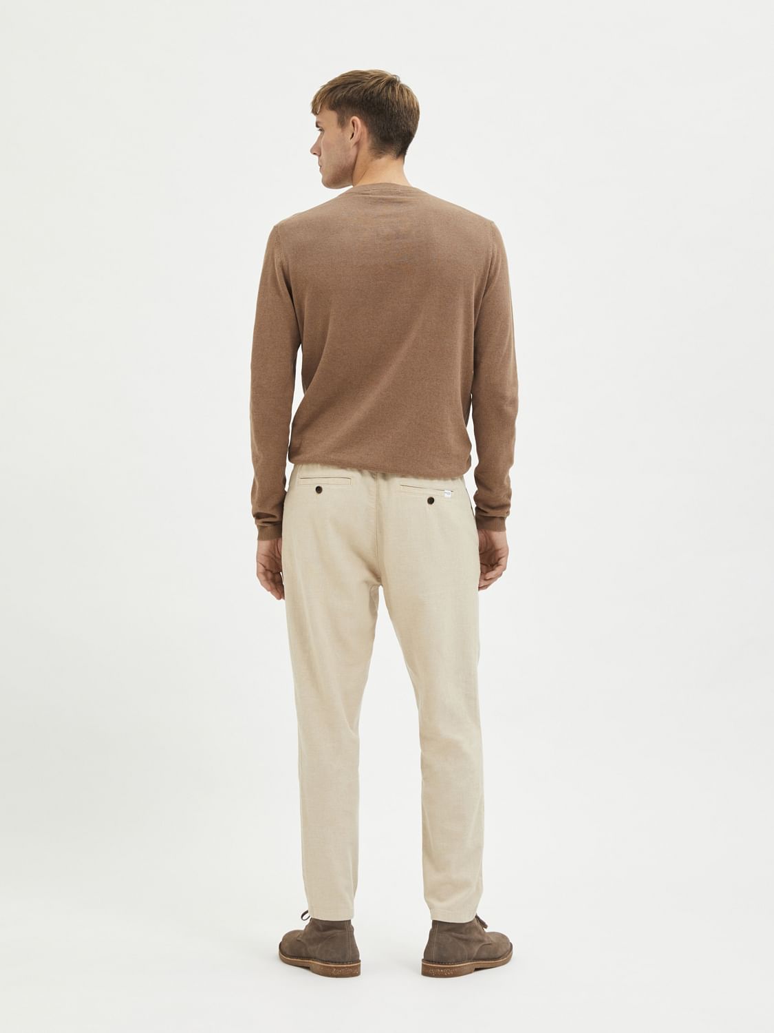Brown Mid RISE Linen Pants