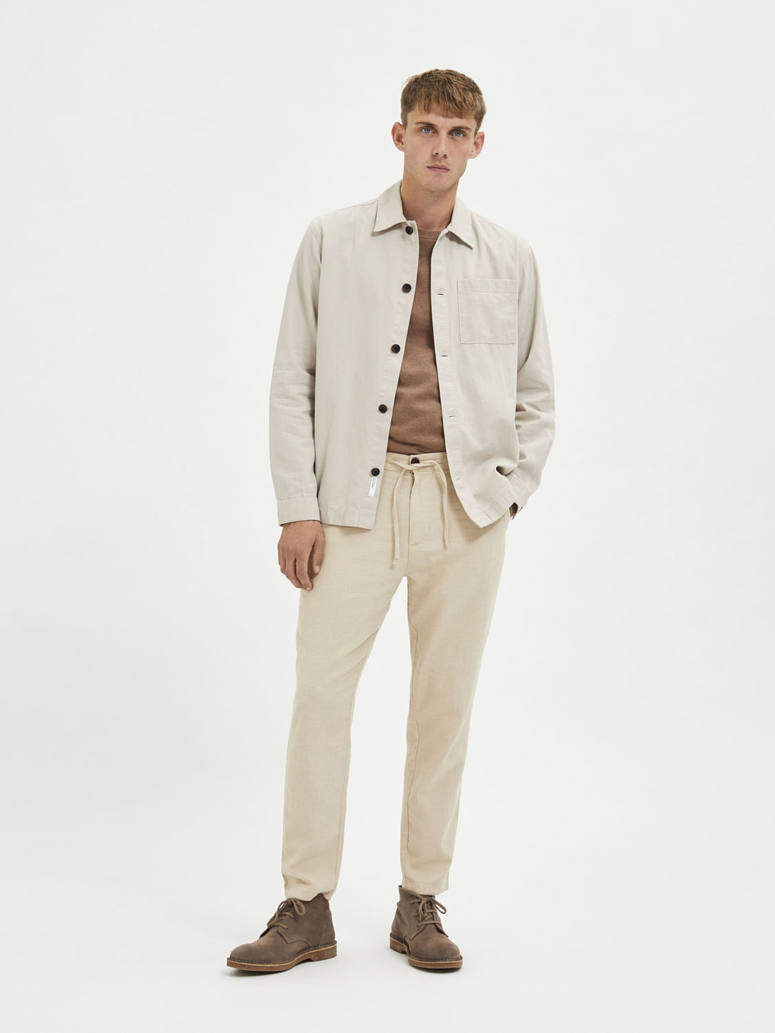 Brown Mid RISE Linen Pants