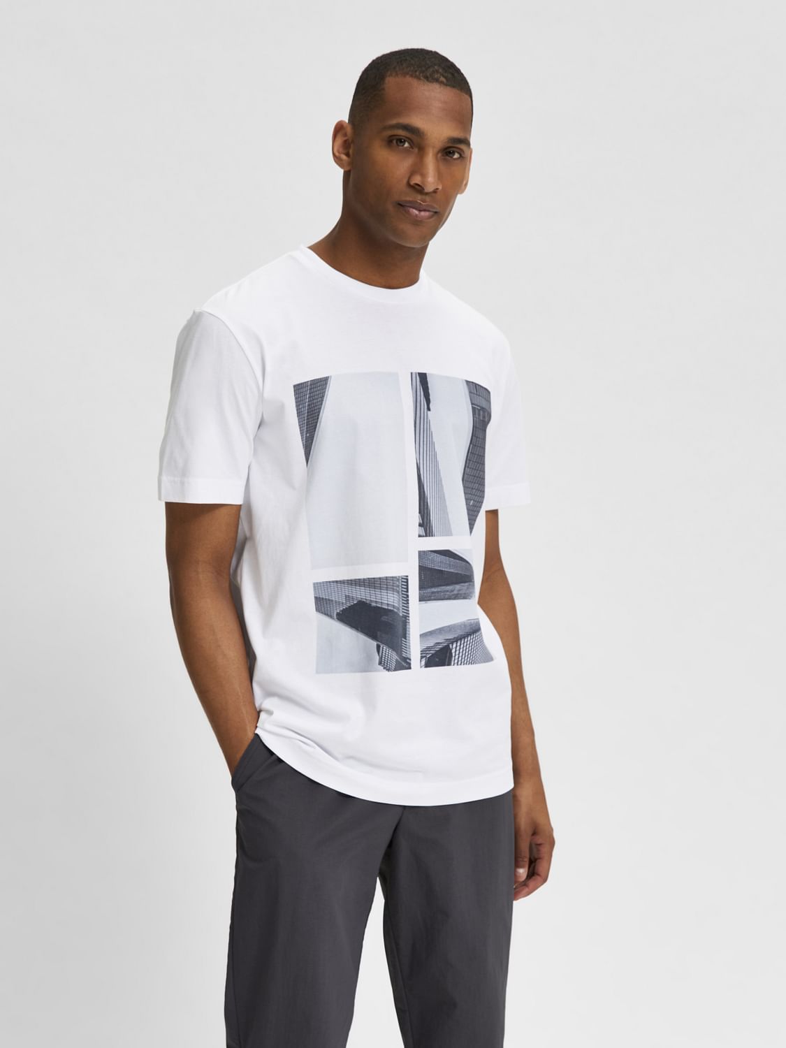 White Graphic Print Crew Neck T-Shirt