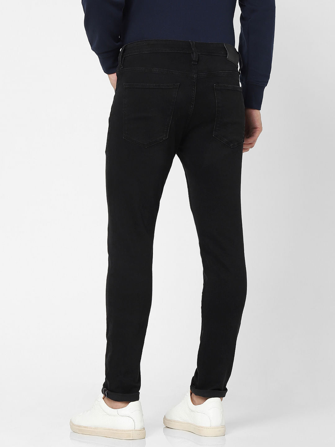 Black Mid Rise Organic Cotton Slim Jeans