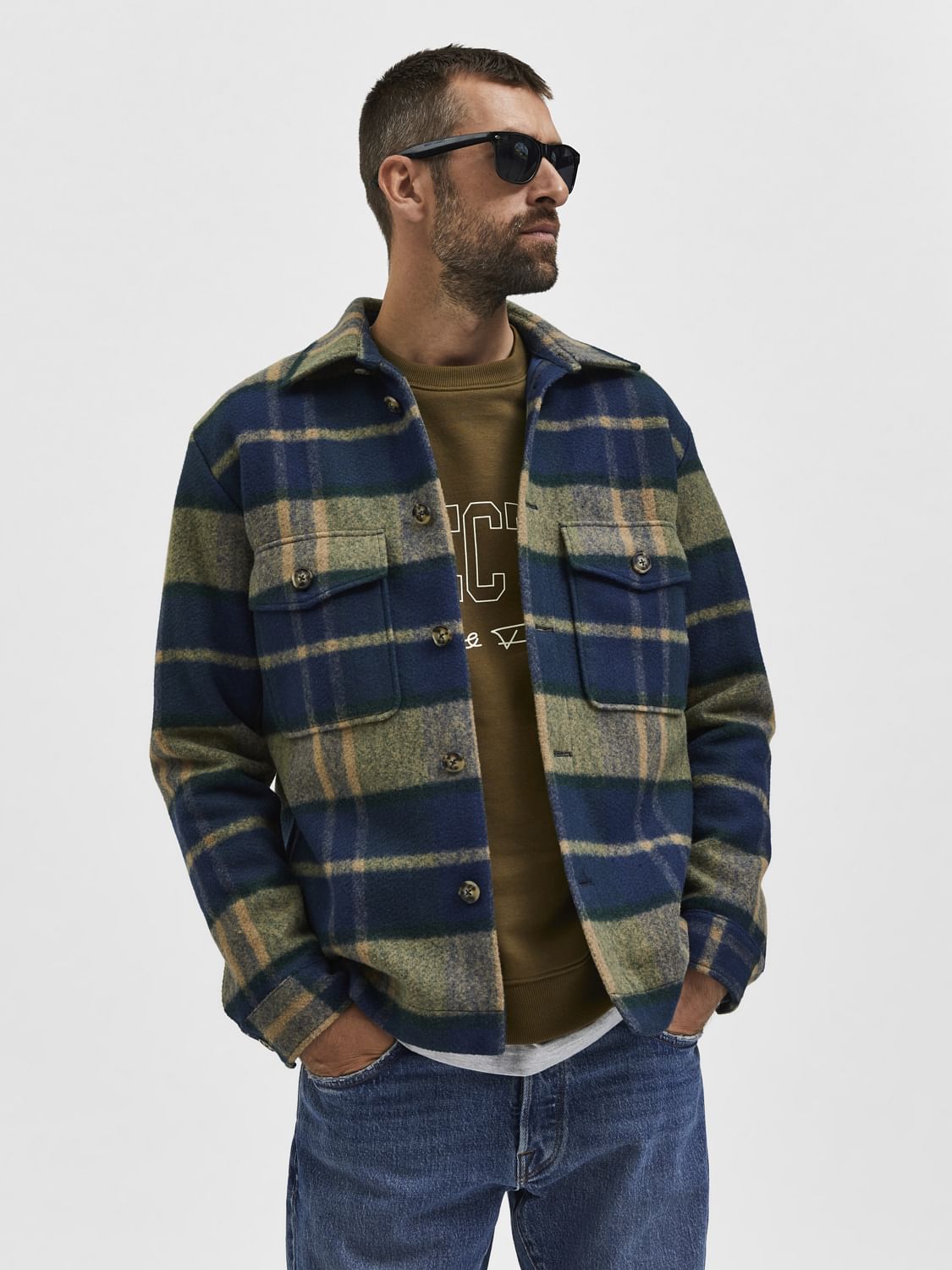 Dark Green Check Overshirt