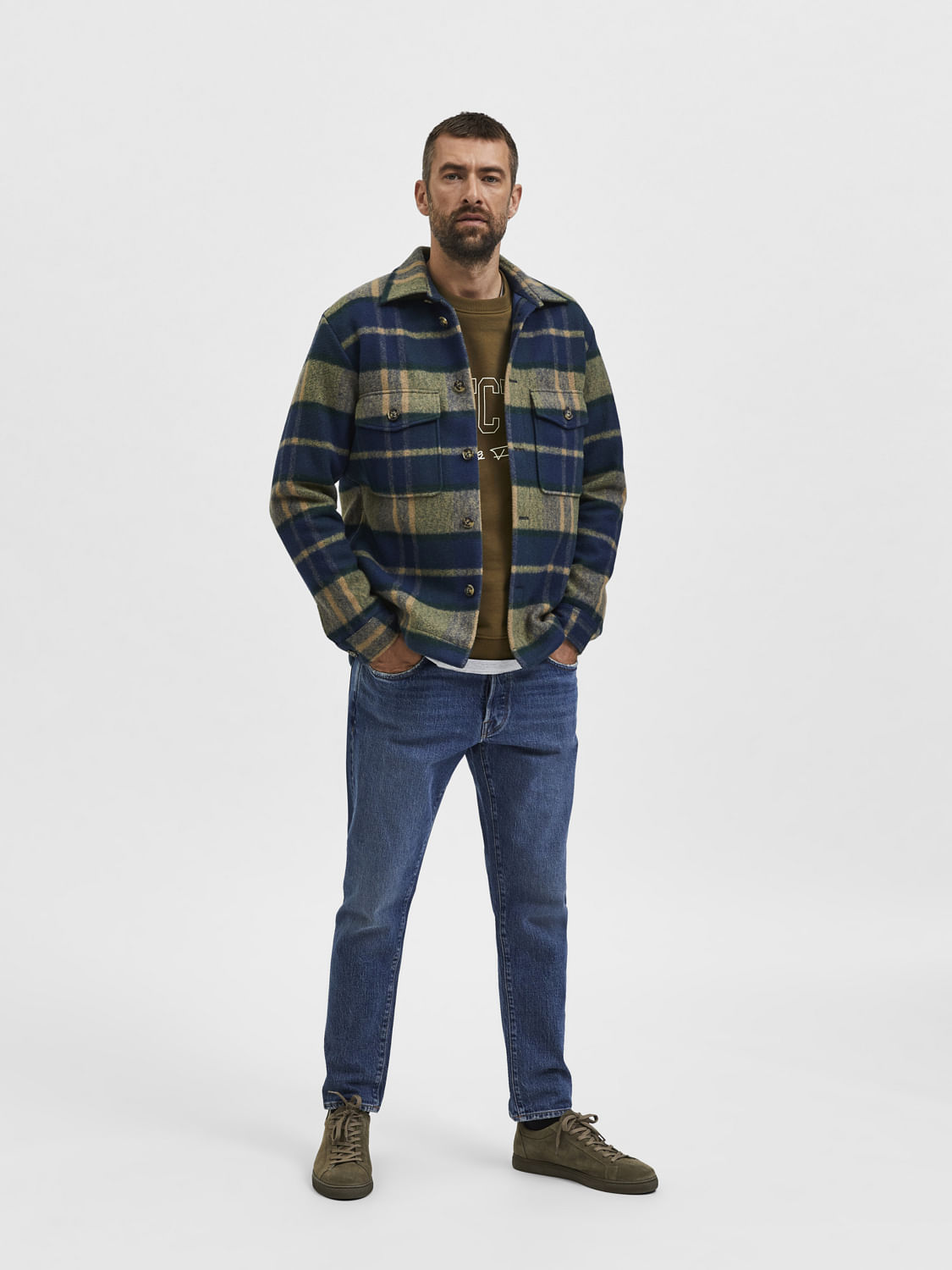 Dark Green Check Overshirt