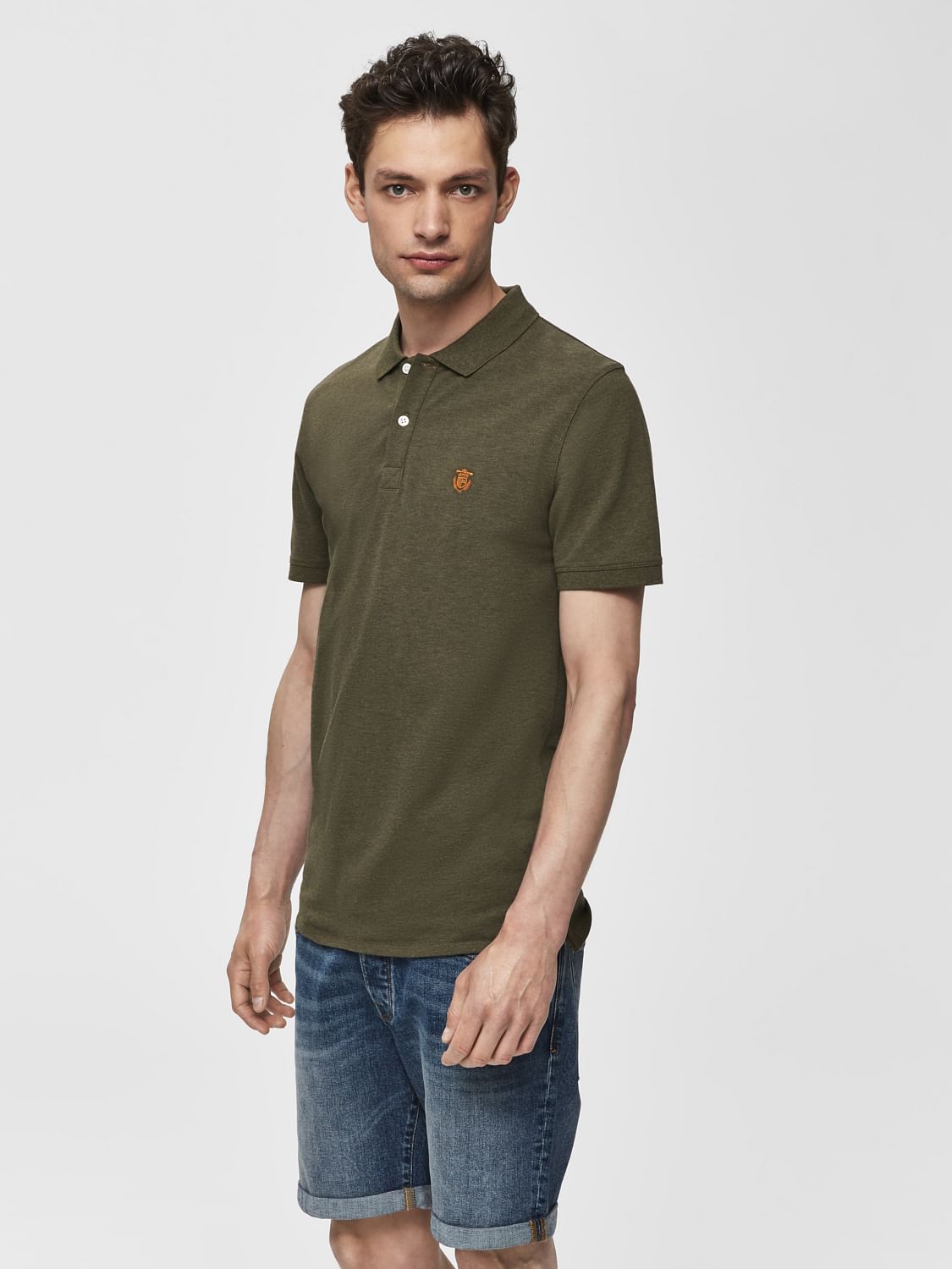Olive Green Slim Fit Polo T-Shirt