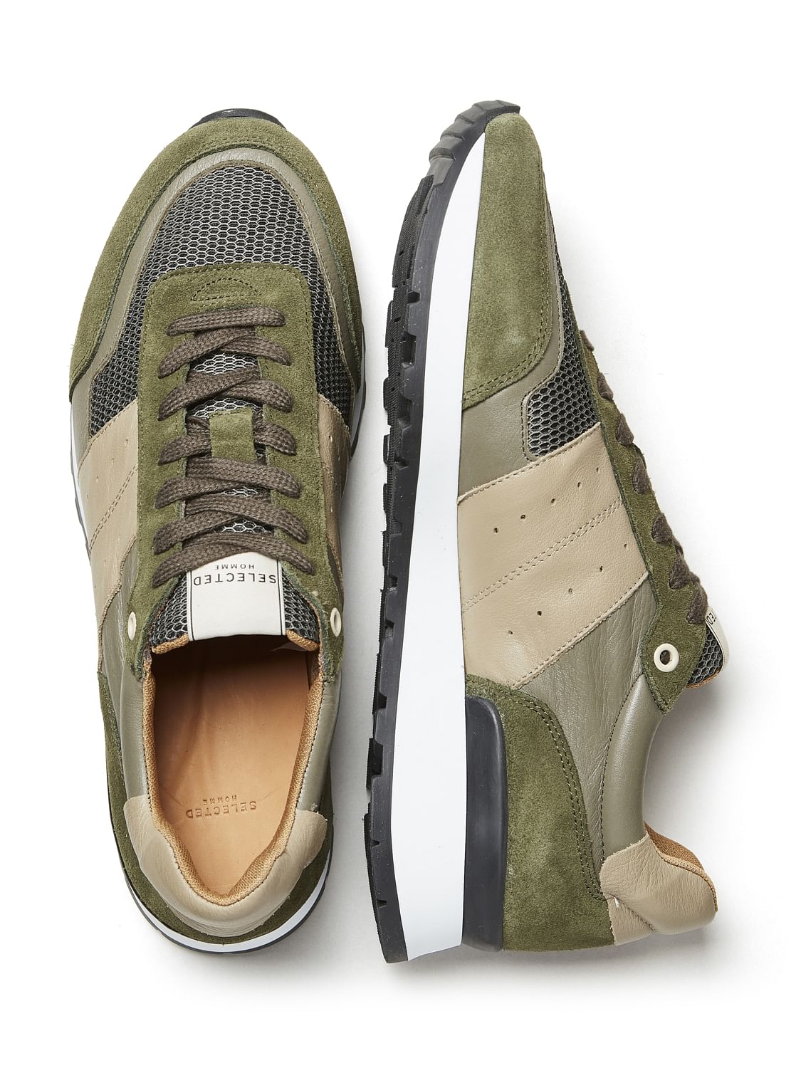 Green Colourblocked Sneakers