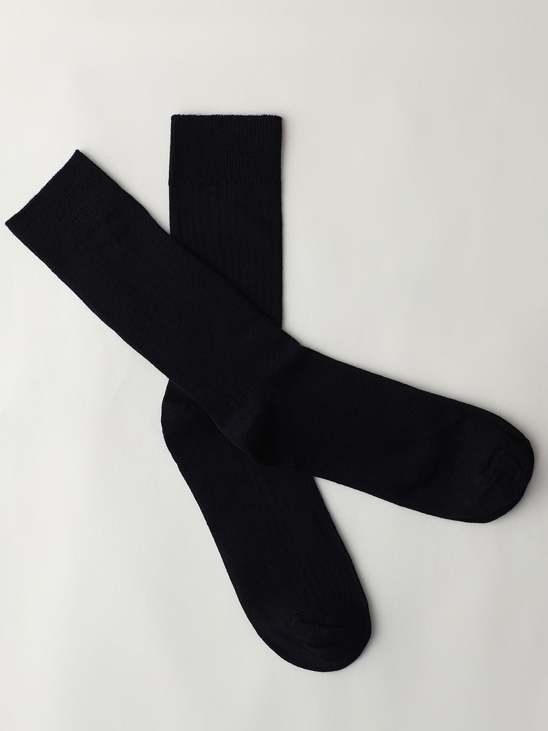 Dark Blue Ribbed Socks