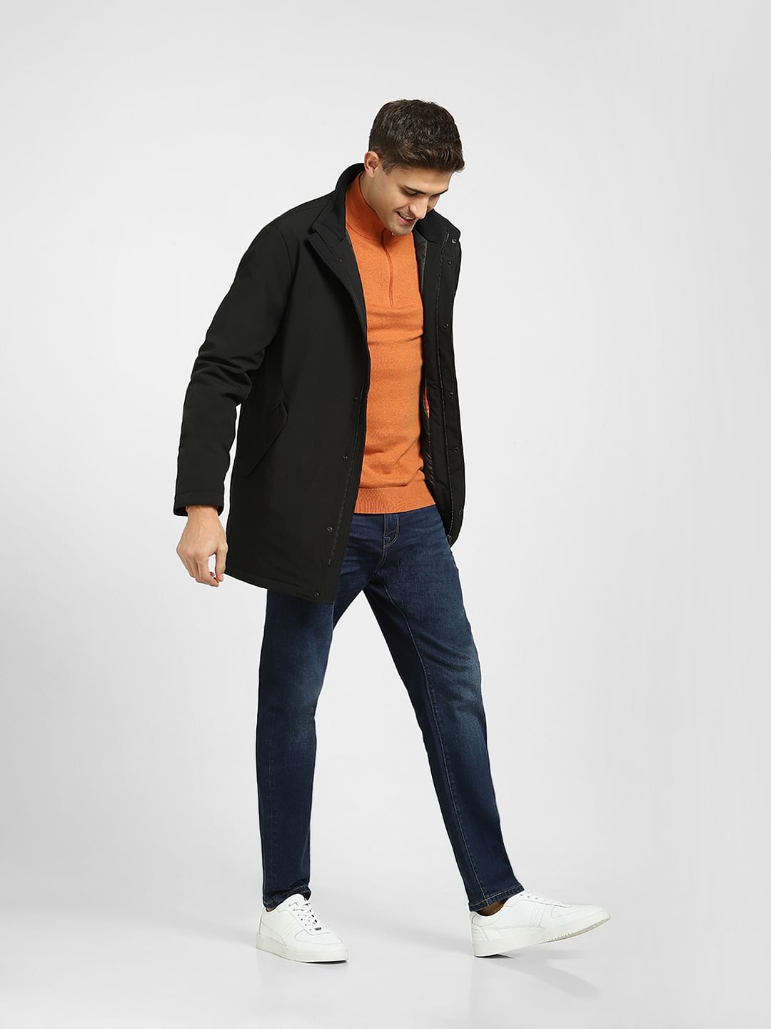 Blue Mid Rise Straight Fit Jeans