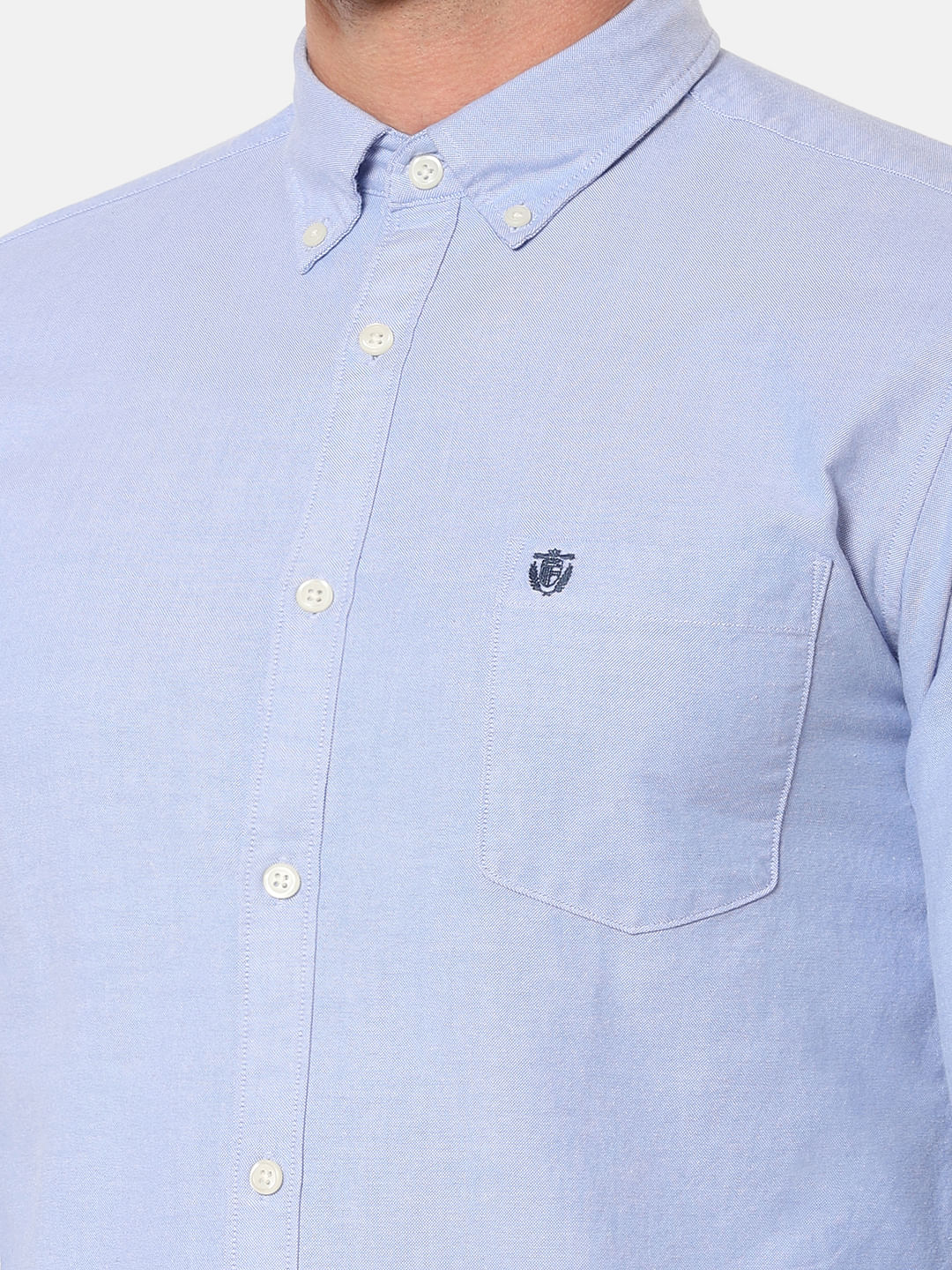 Light Blue Chest Pocket Full Sleeves Shirt