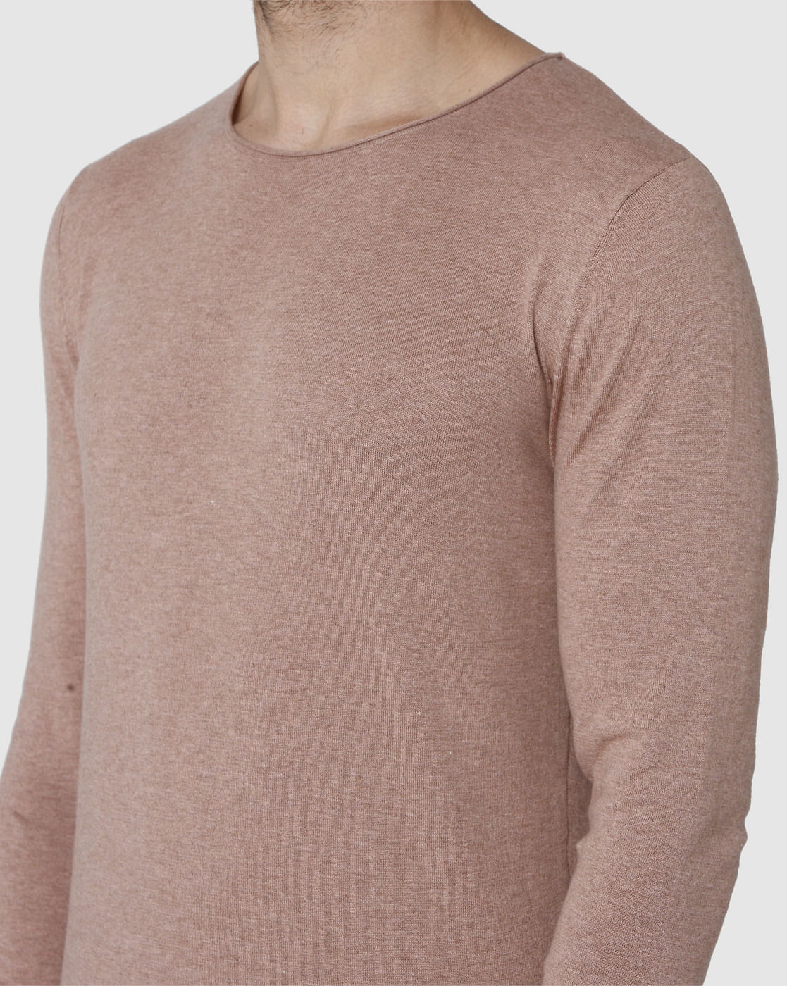 Brown Crew Neck Pullover