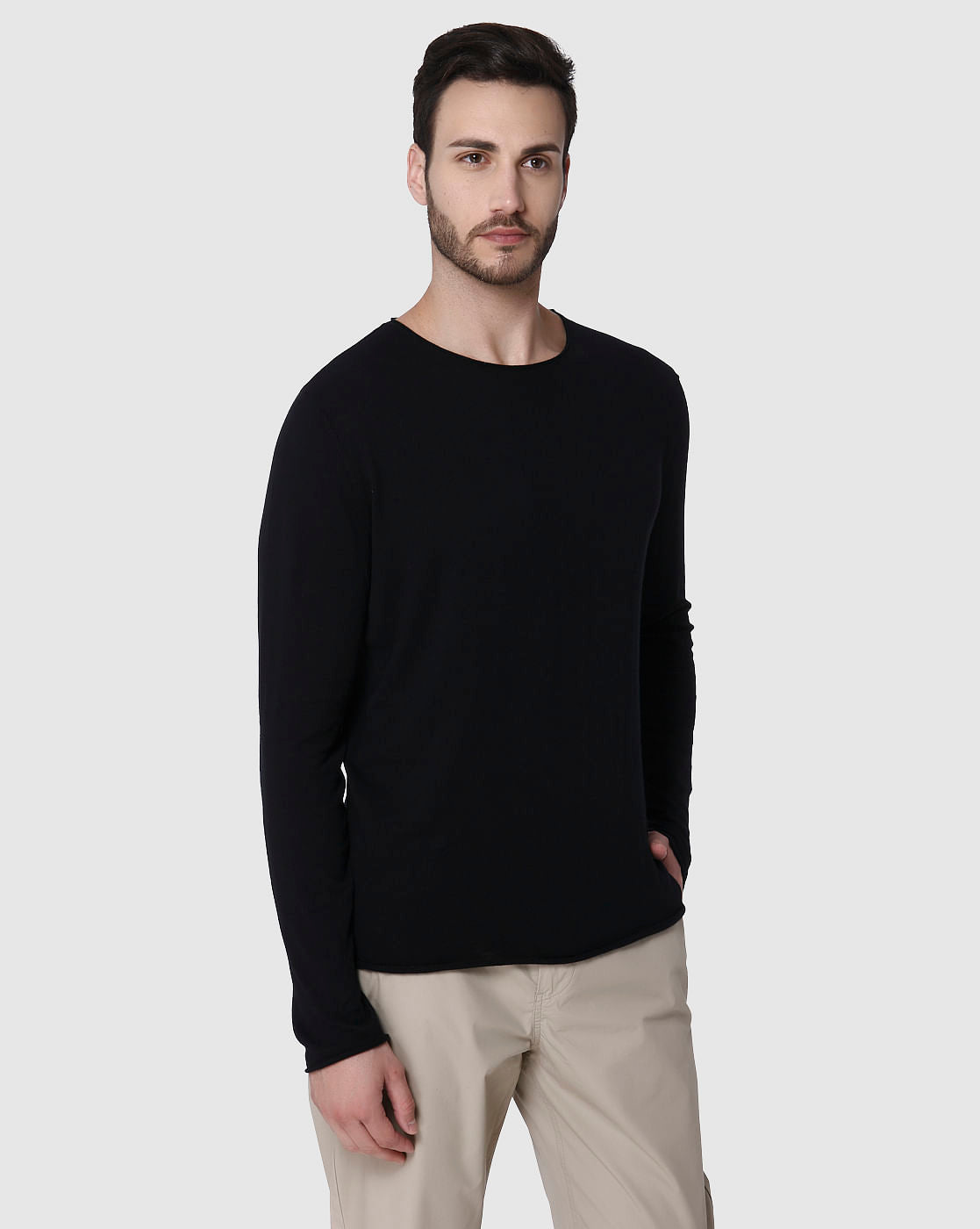 Black Crew Neck Pullover