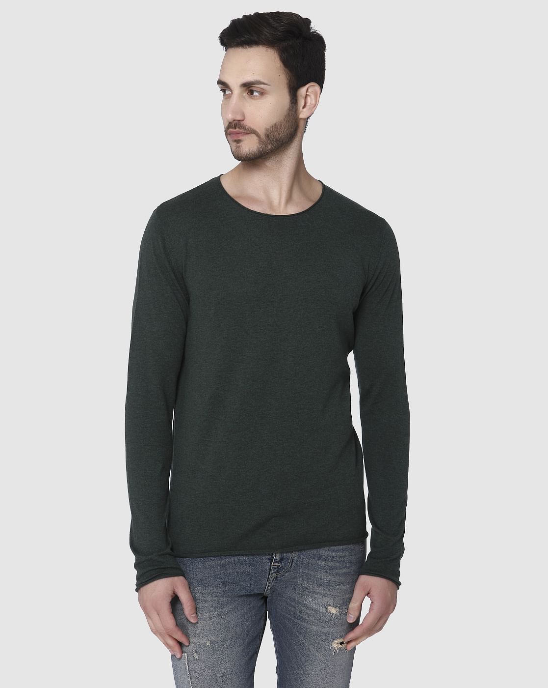 Green Crew Neck Pullover