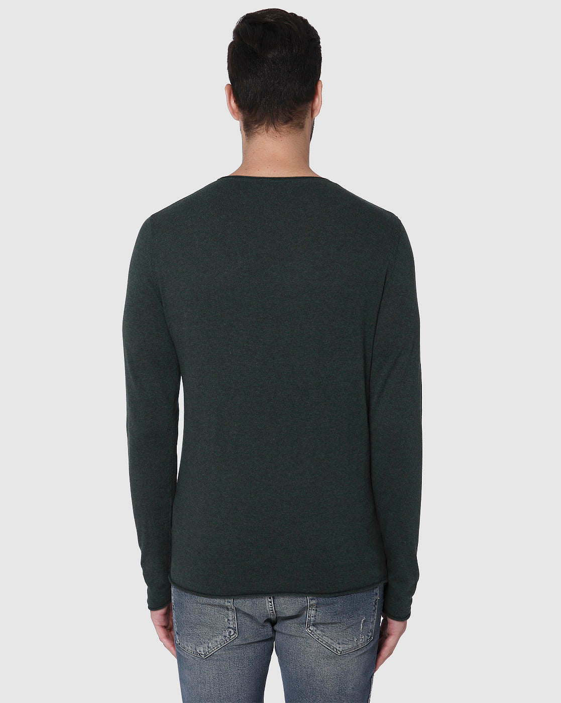 Green Crew Neck Pullover
