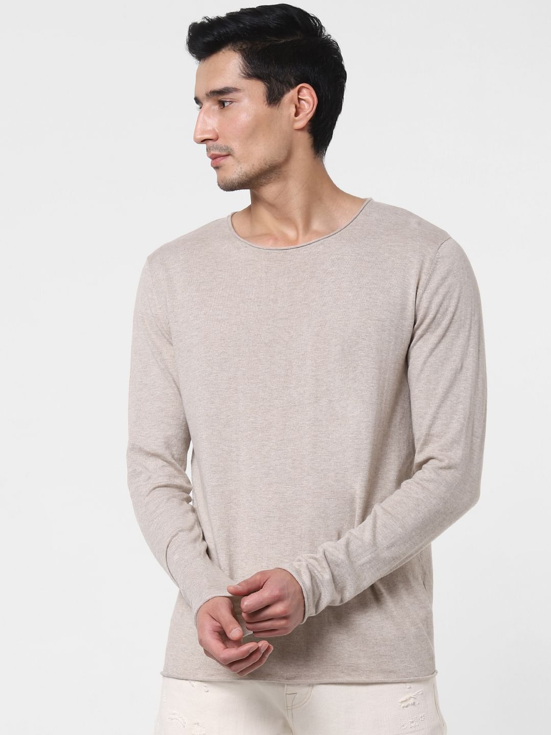 Light Brown Crew Neck T-Shirt
