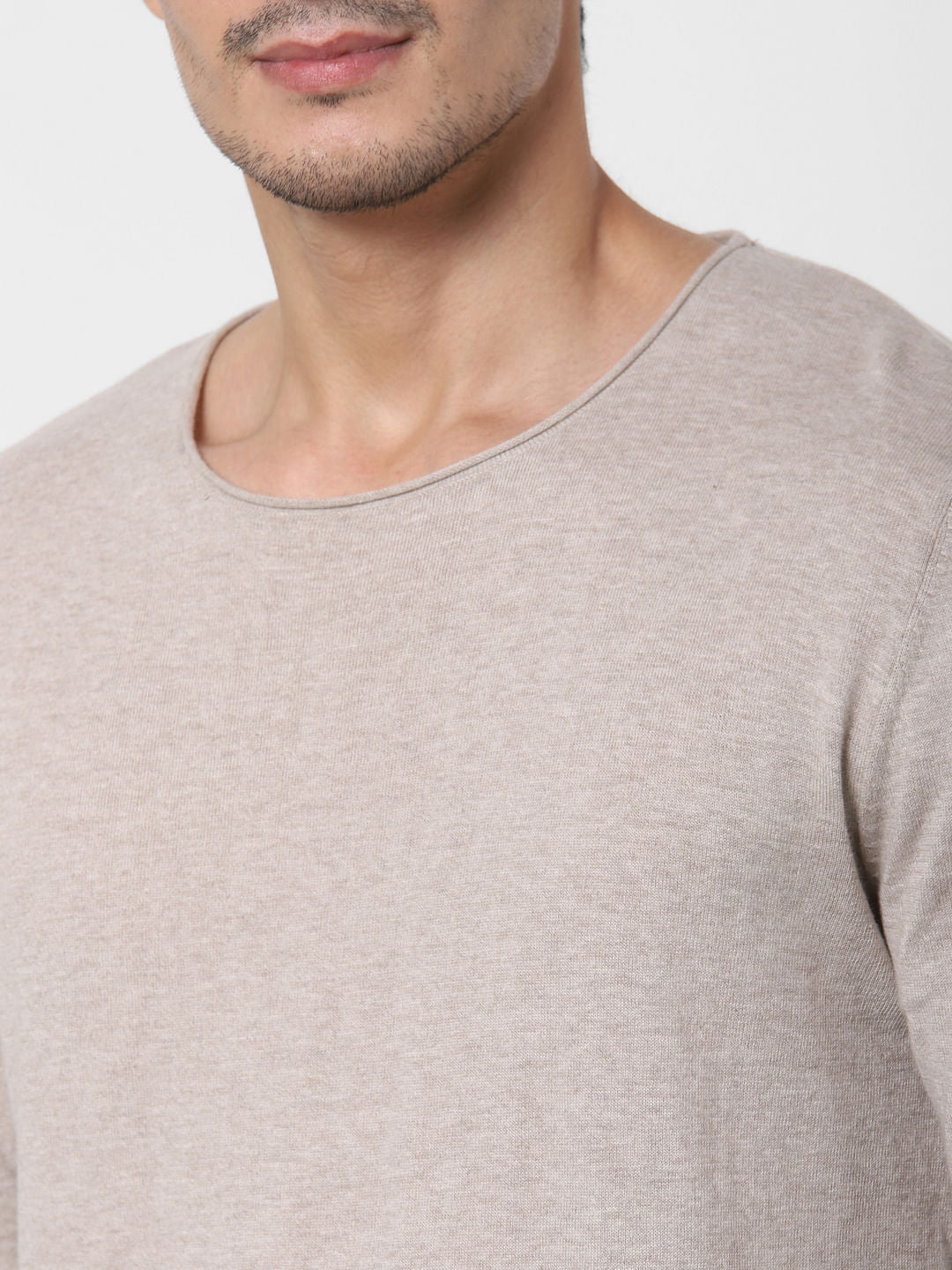 Light Brown Crew Neck T-Shirt