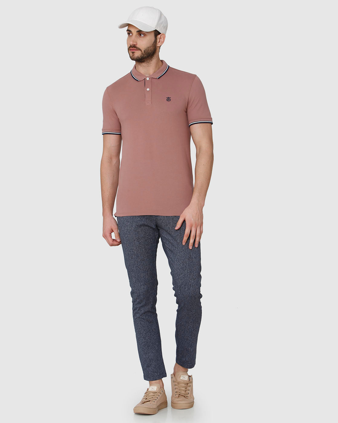 Brown Polo Neck T-Shirt
