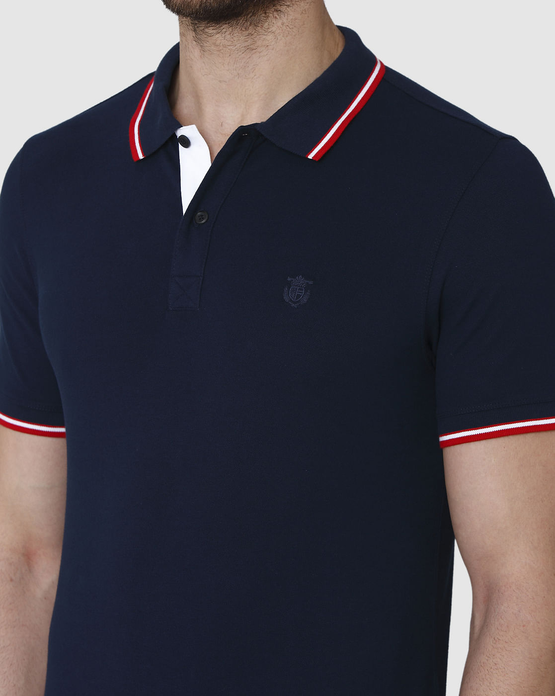 Blue Polo Neck T-Shirt
