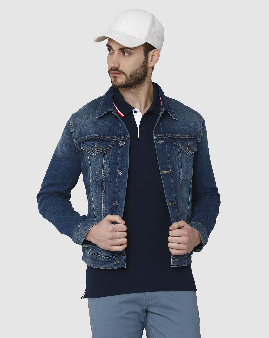 Blue Polo Neck T-Shirt