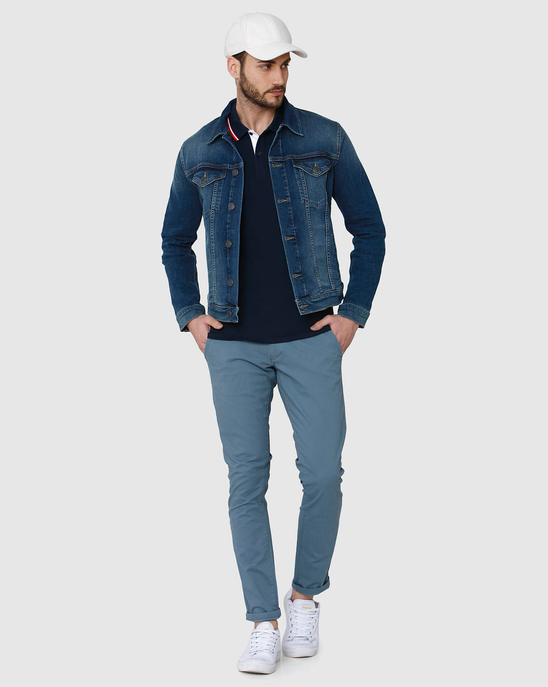 Blue Polo Neck T-Shirt