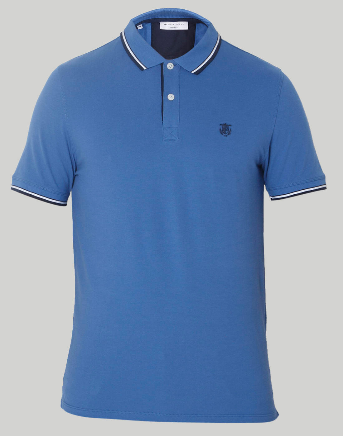 Blue Polo Neck T-Shirt