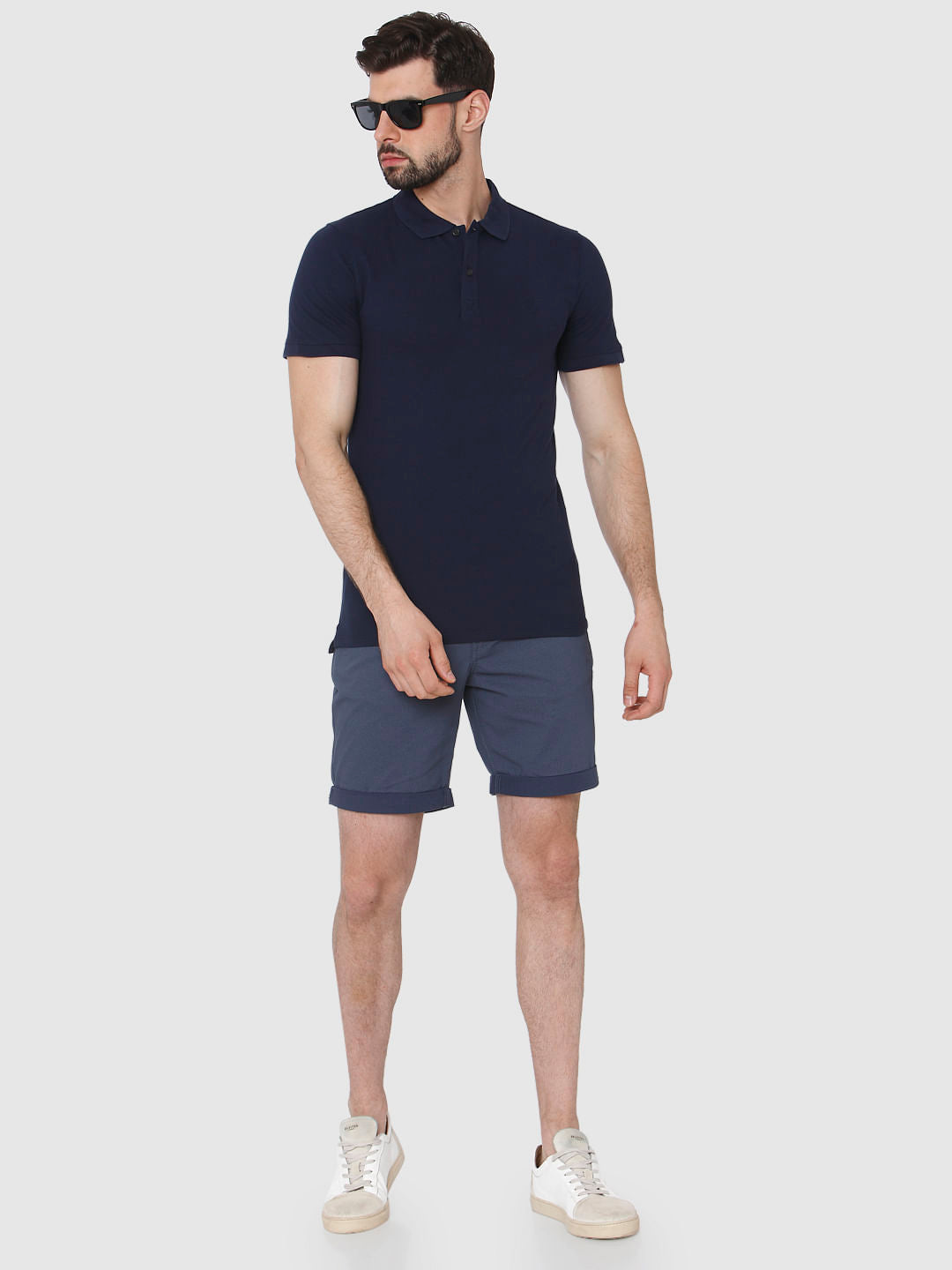 Navy Blue Polo Neck T-Shirt
