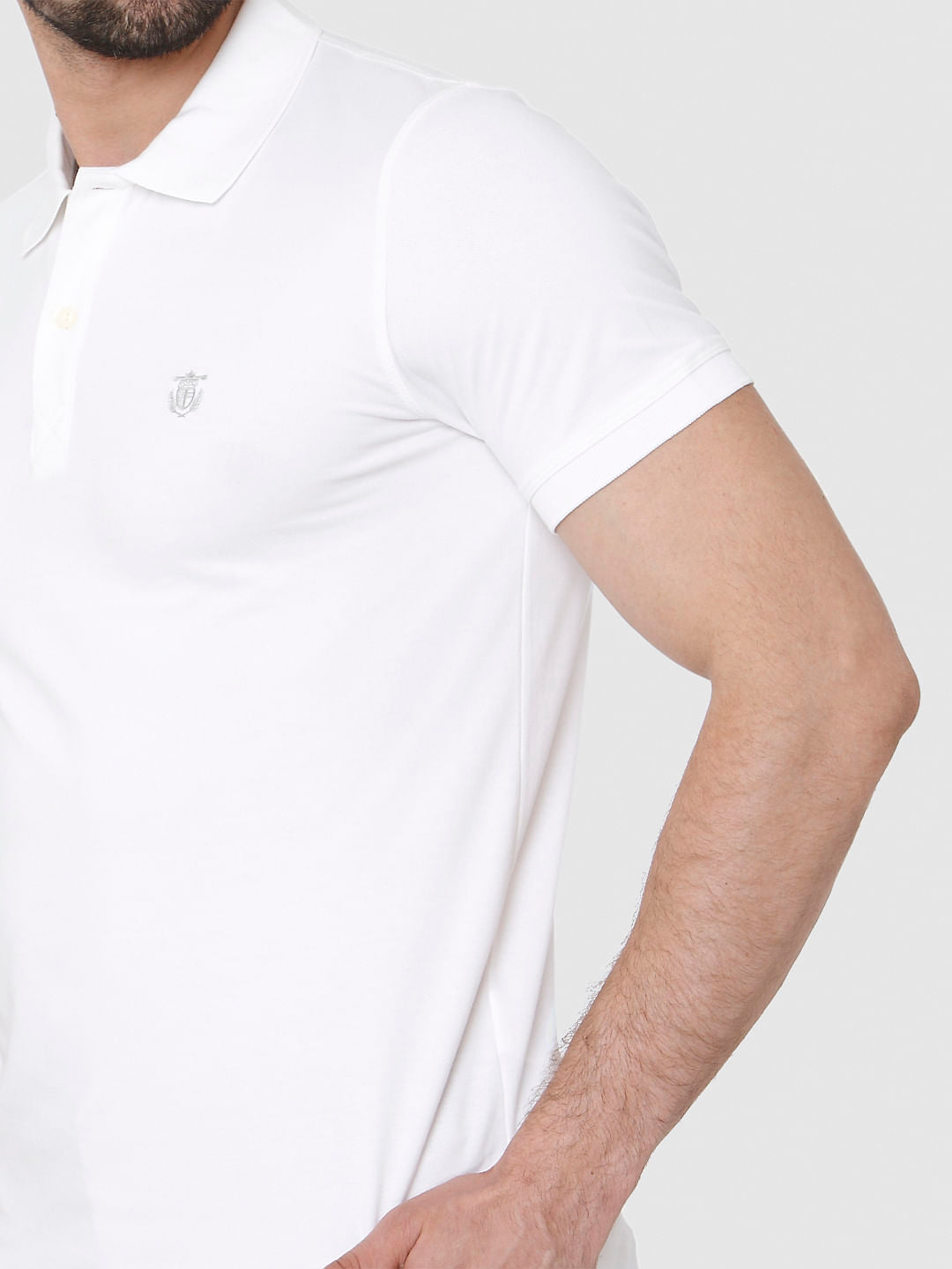 White Polo Neck T-Shirt