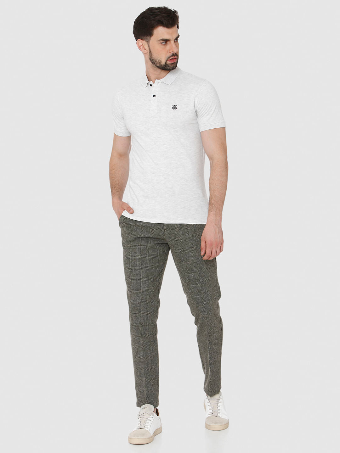 White Polo Neck T-Shirt