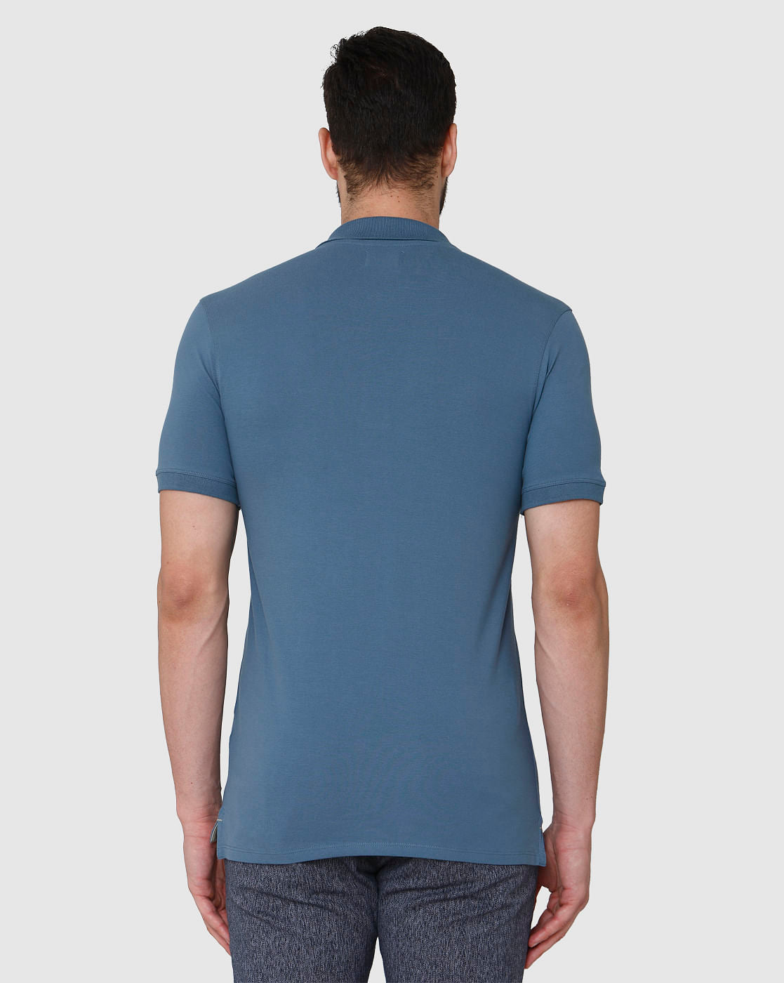 Dark Blue Polo Neck T-Shirt