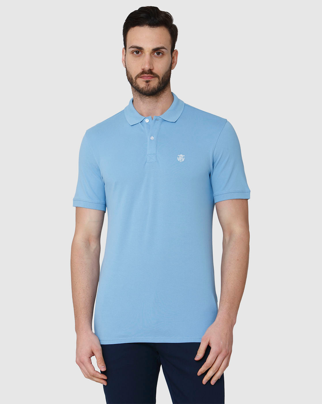 Blue Polo Neck T-Shirt