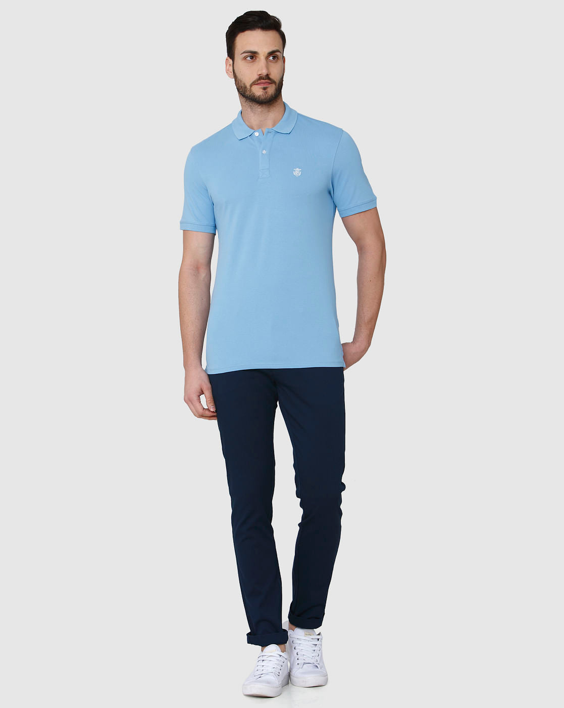 Blue Polo Neck T-Shirt