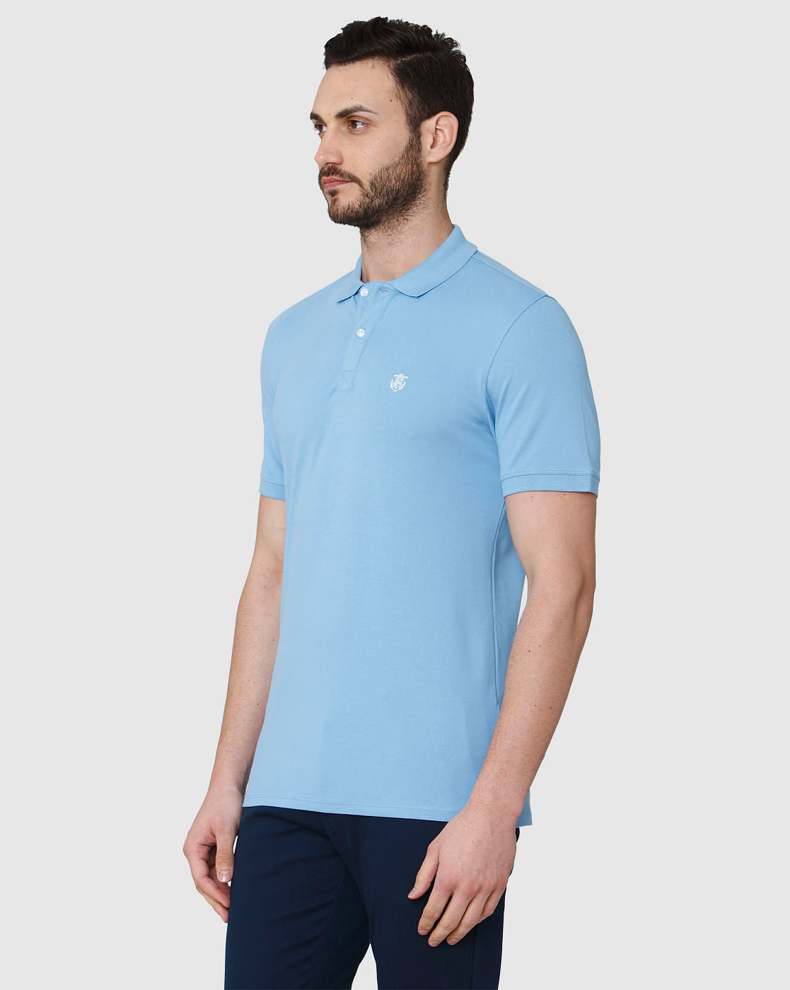 Blue Polo Neck T-Shirt