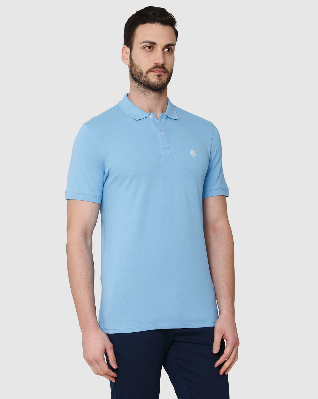 Blue Polo Neck T-Shirt