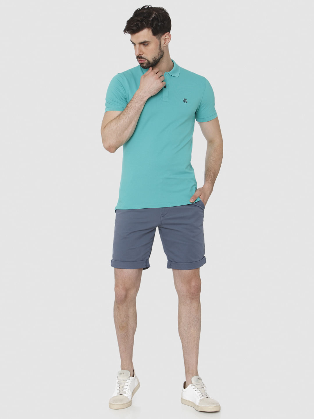 Turquoise Polo Neck T-Shirt
