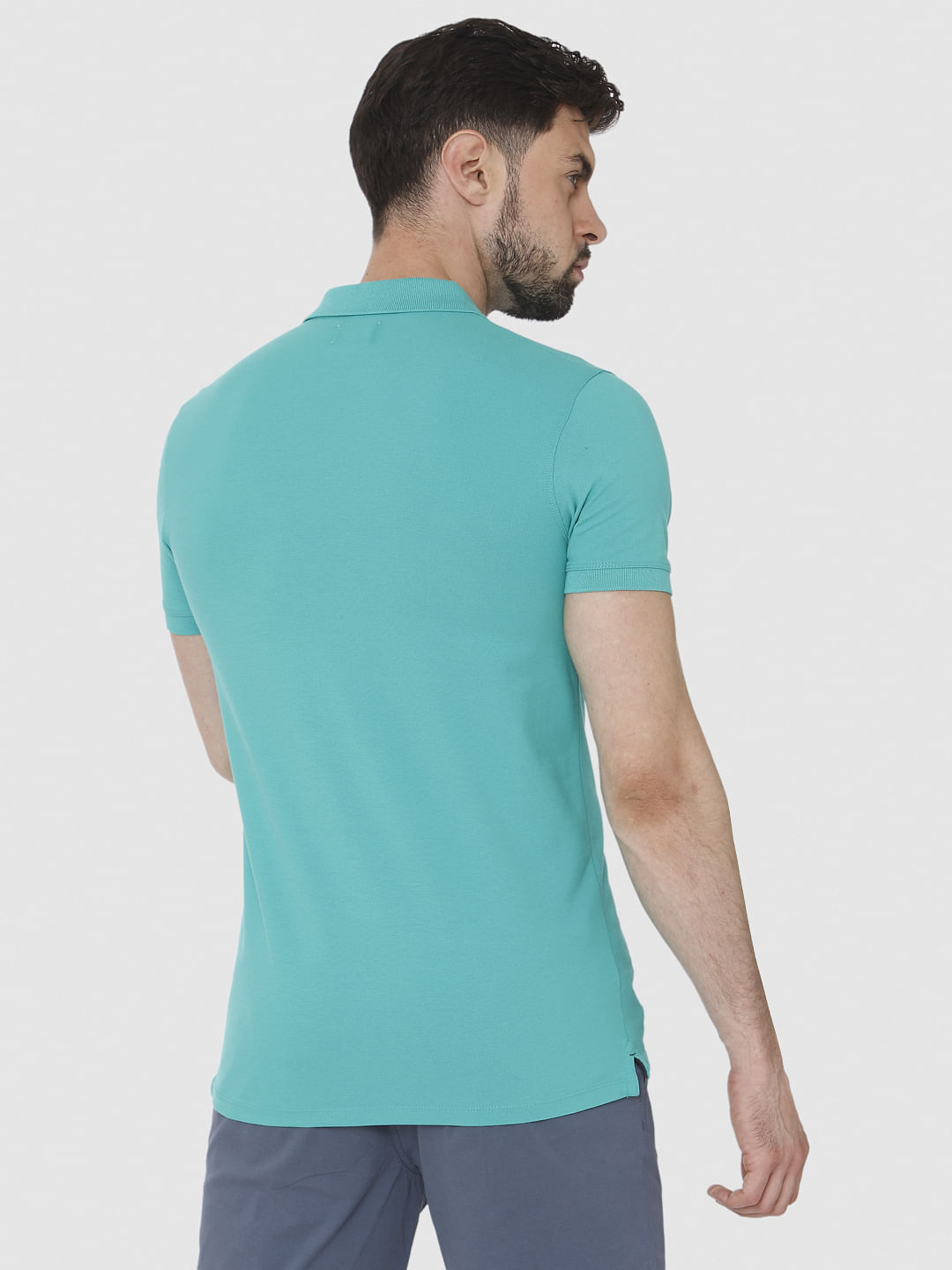 Turquoise Polo Neck T-Shirt