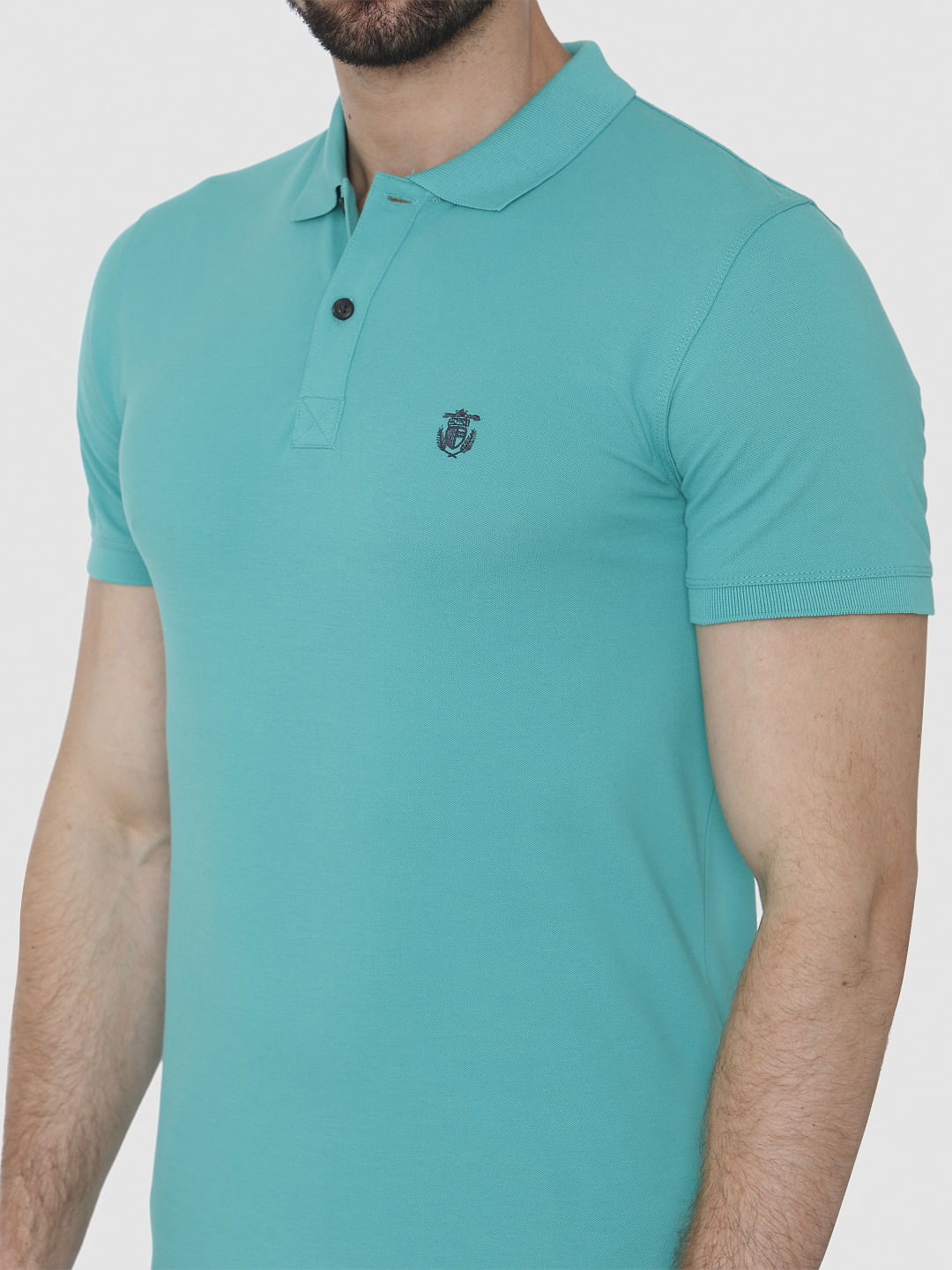 Turquoise Polo Neck T-Shirt