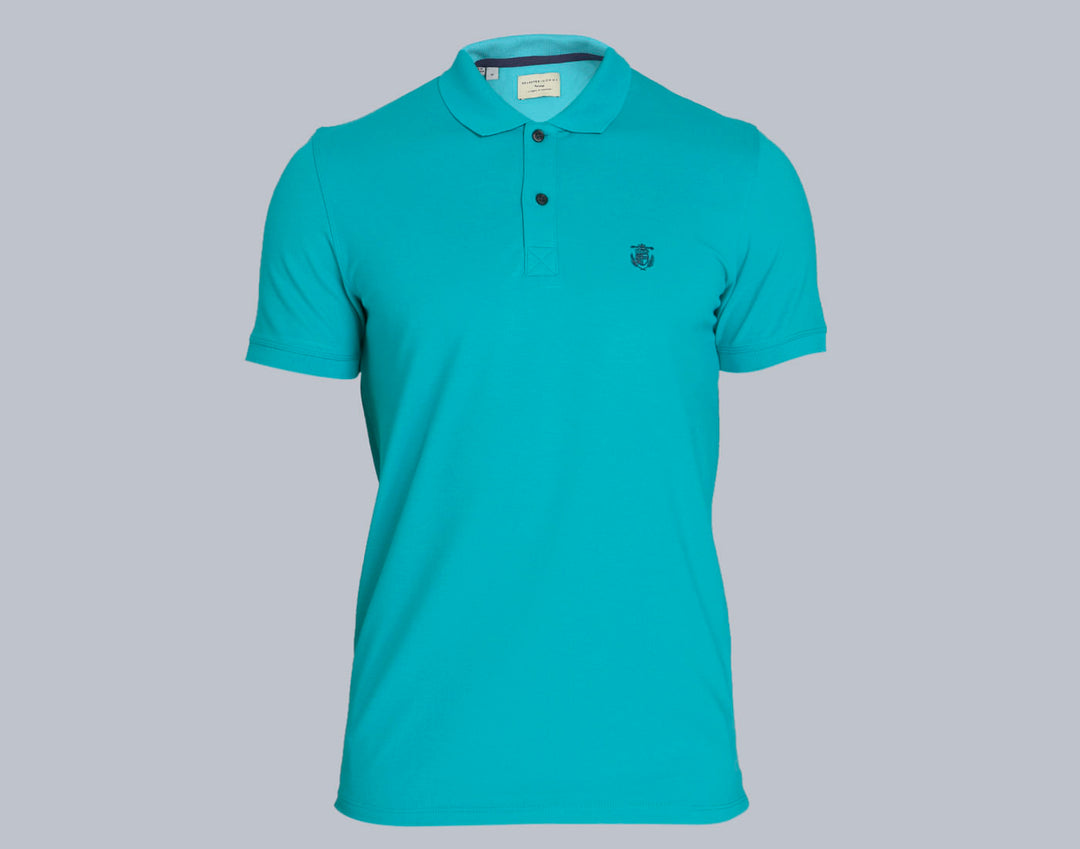 Turquoise Polo Neck T-Shirt