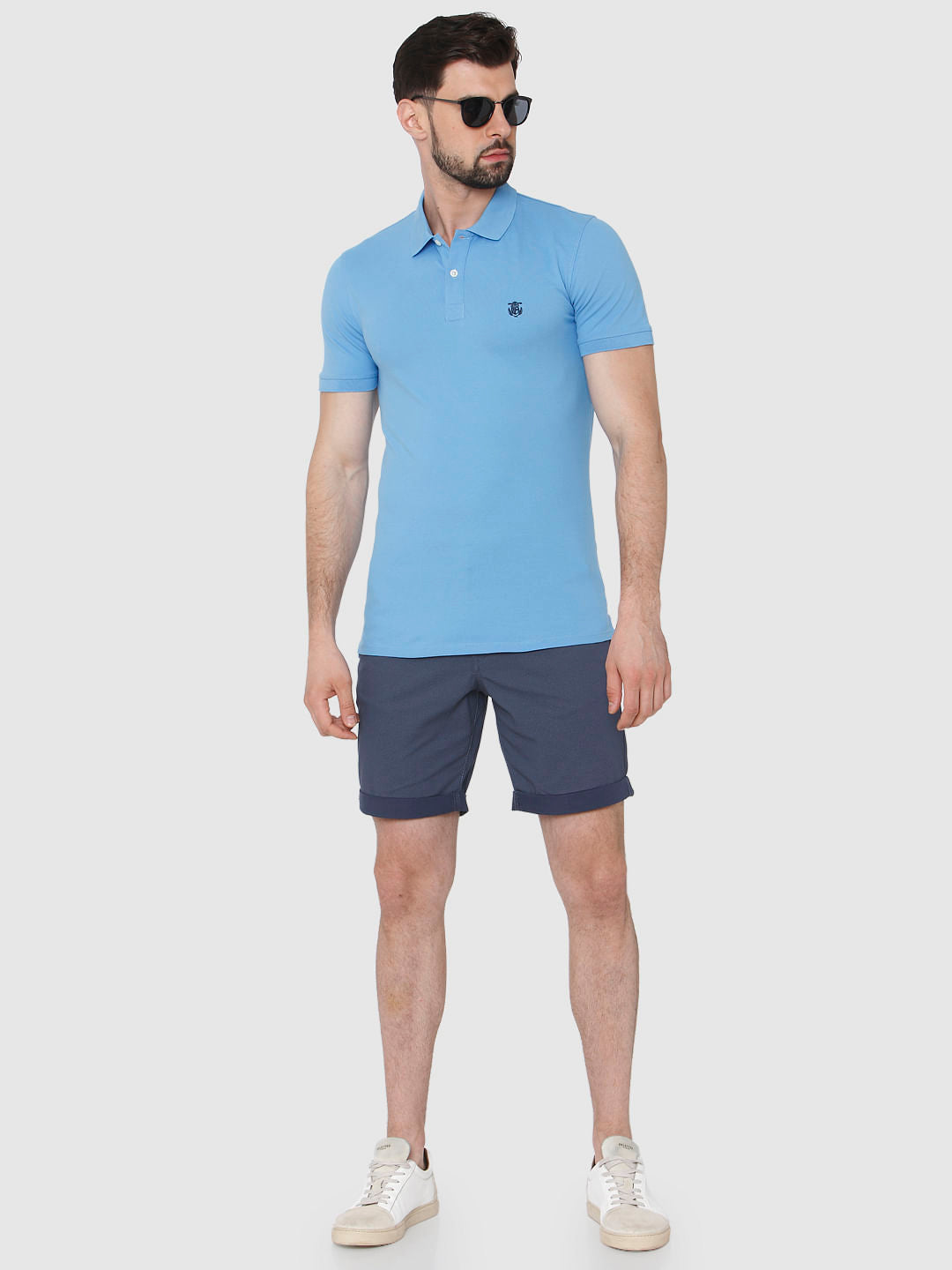 Blue Polo Neck T-Shirt