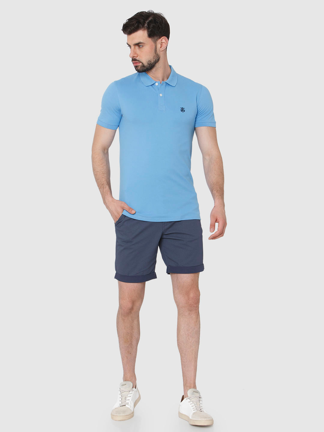 Blue Polo Neck T-Shirt
