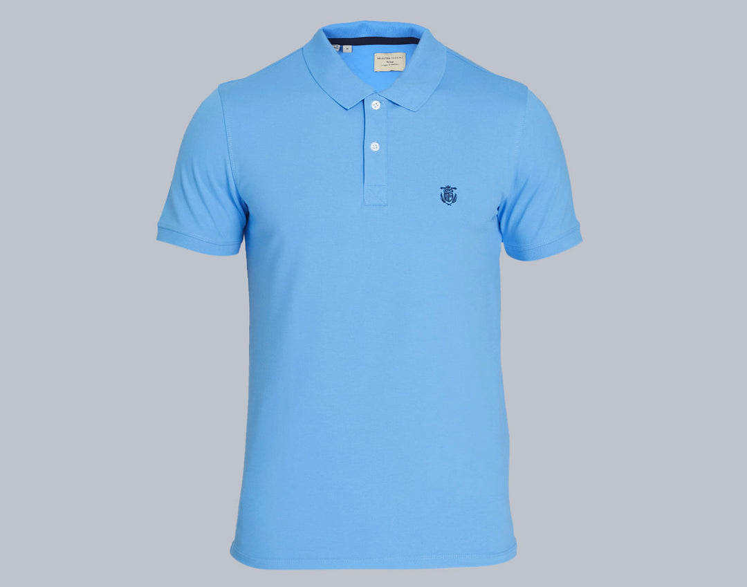 Blue Polo Neck T-Shirt