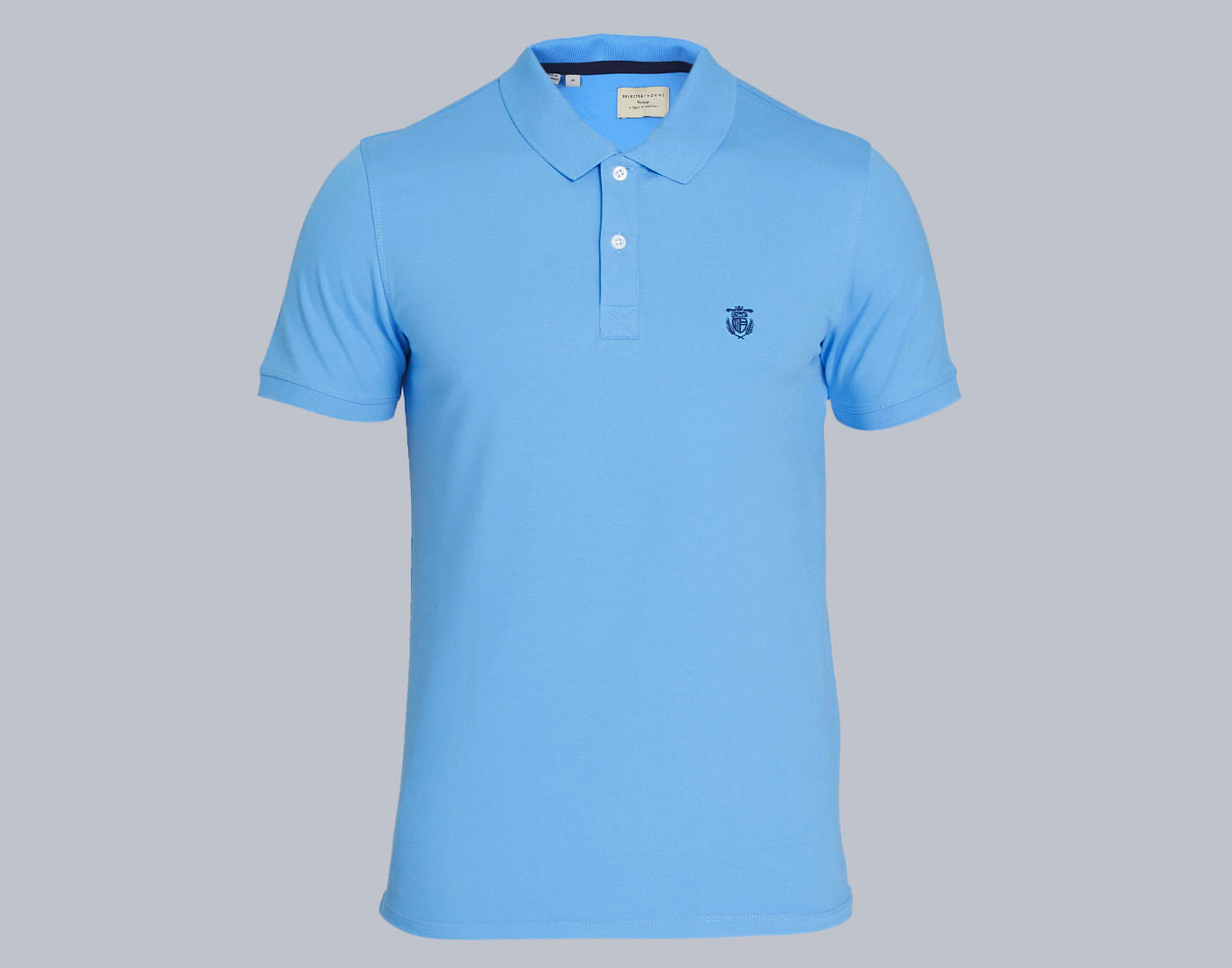 Blue Polo Neck T-Shirt