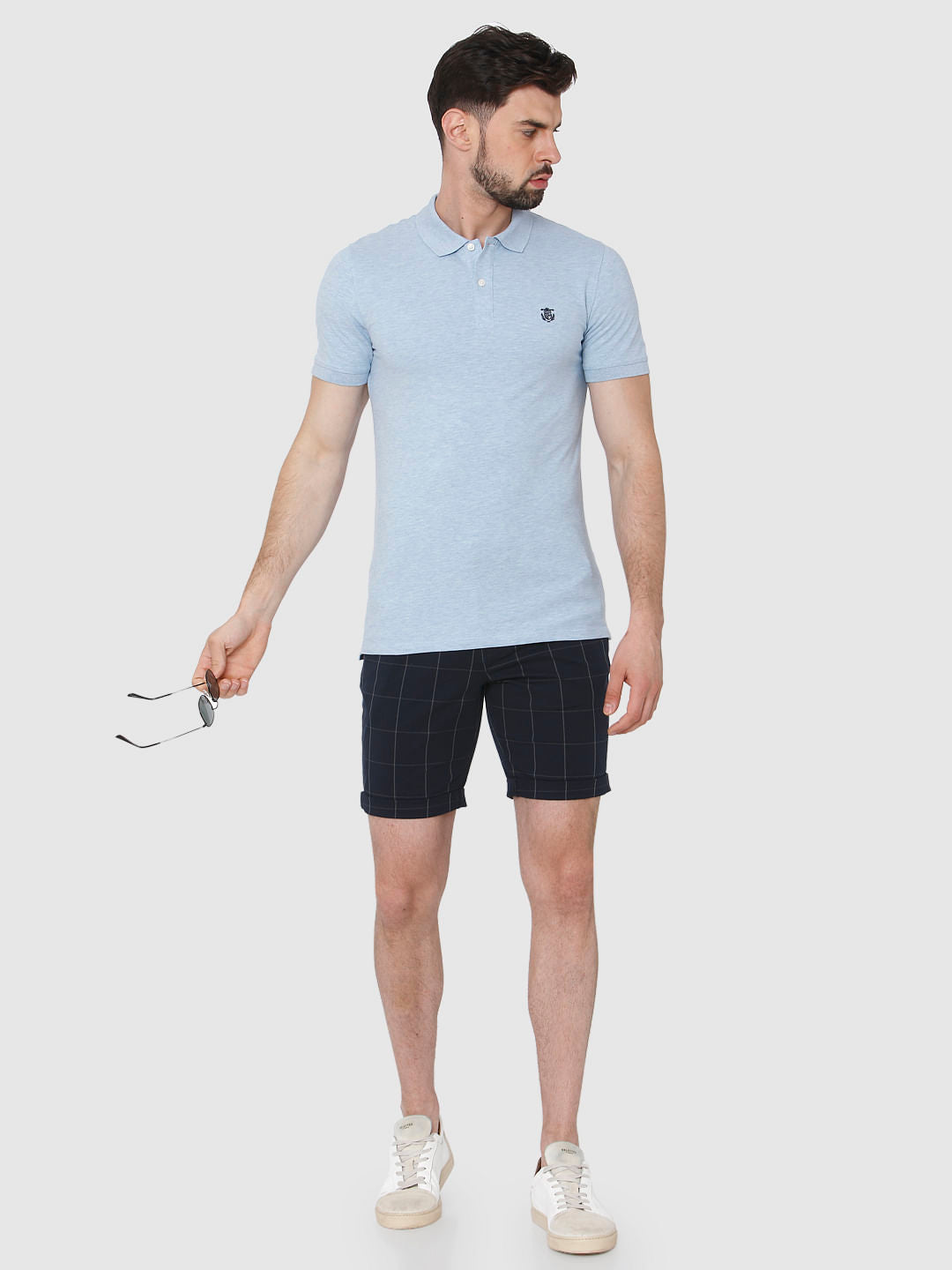 Light Blue Polo Neck T-Shirt