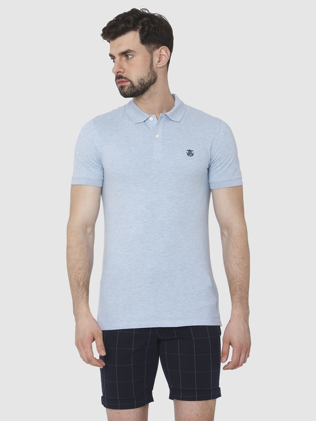 Light Blue Polo Neck T-Shirt